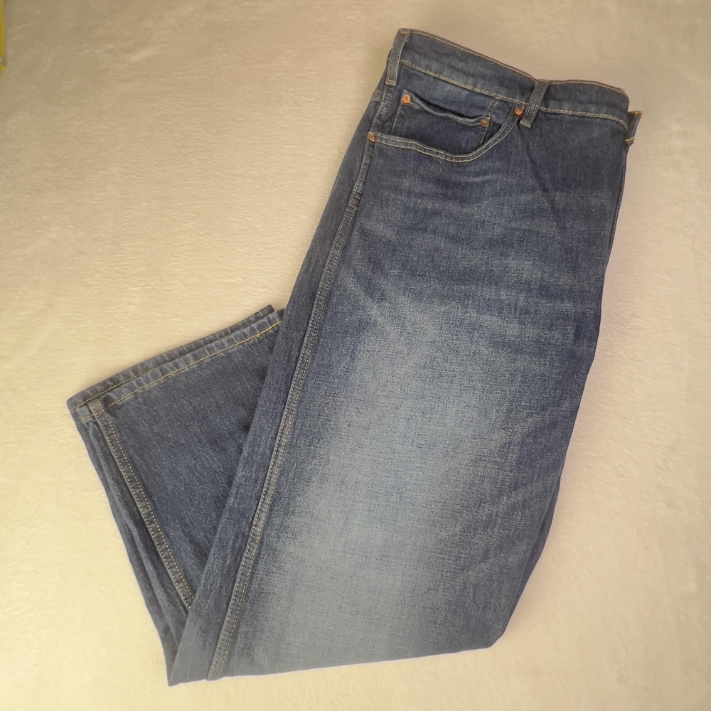 Levis Western Fit Jeans Mens 46x32 Blue Medium Wash Denim Straight‎ Leg Casual